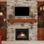 Furniture,Exquisite Tv Wall Panel Design Ideas With Excellent White Brick Stone Wall Panel And Stylish Brown Teak Wood Floating Fireplace Shelving Also Charming Open Cabinet ,Modern Tv Wall Panel Designs