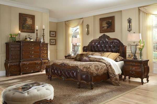 Bedroom,Luxurious Lavelle Melange Bedroom Aico Design Inspiration With Gorgeous Brown Bed And Comfortable White Matras On Combined Soft Blanket Also Antique Wood Cabinet,Bedroom By Aico Designer