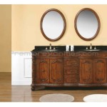 Bathroom,Enchanting Black Bathroom Vanities Granite Design Inspiration With Pretty Double Sink And Antique Brown Wood Cabinet Also Beautiful Two Oval Mirror,Modern Concrete Bathroom Vanities Granite Designed To New Energize