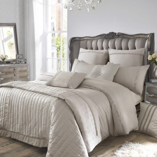 Bedroom,Fascinating Luxurious Bed Design Inspiration With Soft Spring Bedding On Combined White Color And Cozy Gray Headboard Also Comfortable White Pillow,Classic And Luxurious Beds