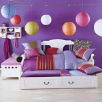 Bedroom,Modern Room For Teenage Girl Design Inspiration With Stylish Day Bed In Beautiful White Wood Bed Frame And Cute White Wood Bench On Combined Soft Pink Thick Padded Seat Also Delightful Colorful Pendant Lamps,Contemporary Small Rooms For Teenage Girls To Bedroom