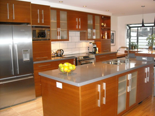 Furniture,Unusual White Wall Paint Kitchen Design With Island Design Ideas And Adorable Brown Wood Kitchen Island Combined Trendy Gray Marble Countertop Also Gorgeous Clear Frosted Glass Door Floating Kitchen Cabinet Plus Wonderful White Ceramic Subway Tile Backspash,Love Kitchen Designs With Islands