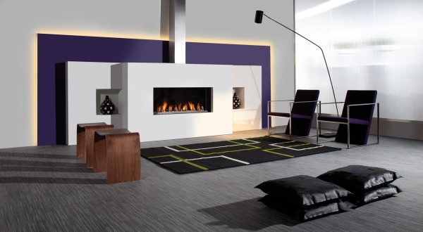 Interior,Picturesque Interior Designer Living Room Design Ideas With Awesome White Fireplace And Comfortable Dark Purple Chair On Combined Nice Stainless Sofa Frames Also Cool Black Arc Floor Lamp Plus Stylish Twins Brown Wood Chairs,The Best High Quality And Cheap Interior Designer Living Rooms