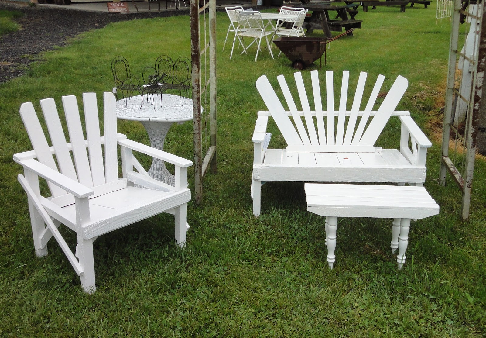 Garden,Cheap Garden And Furniture Design Inspiration With Beautiful White Wood Chair Also Cool White Wood Accent Table On Combined Miniatur Furniture,Natural Garden And Furniture In Your Comfort