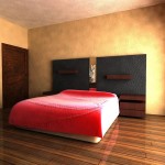 Bedroom,Cool Awesome Minimalist Bedroom Design Inspiration With Charming Low Profile Bed On Combined Soft Red Blanket And Nice Large Artwork Also Beautiful Brown Laminate Flooring,Beauty A Minimalist Bedroom Ideas