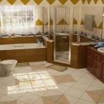 Bathroom,Impressive Bathroom Design Inspiration With Gorgeous Brown Wood Bathroom Vanity On Combined Nice White Ceramic Vessel Sink And Stylish Corner Shower Enclosures Also Beautiful White Ceramic Latrine Plus Exquisite White Beige Ceramic Tile Floor,Fresh And Clean Bathroom Designs Modern