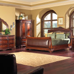 Furniture,Traditional Large Space House Interior Design Picture With Amazing Cherry Bed Frame And Nice Dark Brown Wood Cherry Vanity Table Plus Trendy Dark Brown Wood Floor Lamp Also Wonderful Beige Wall Paint,Beautiful House Interior Design Pictures