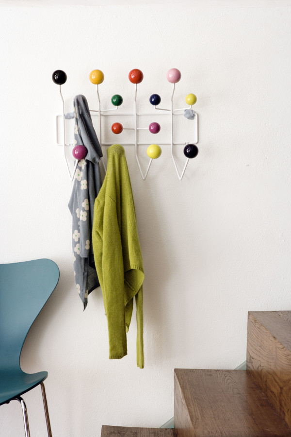 Interior,Awesome Coat Hanger Design Inspiration With Stylish Eames Hang It All Coat Rack And Beautiful Brown Wood Stairs Also Wonderful White Wall Paint,The Best High Quality And Unique Coat Hangers