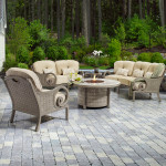 Living Room,New Model Castelle Patio Furniture Design With Classic Cushion Swivel Rocker And Soft Pillow Also Cool Round Coffe Table On Combined Fire Pit,Nice Spectacular Outdoor From Castelle Patio Furniture