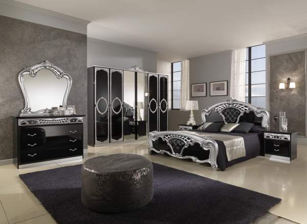 Bedroom,Pretentious Contemporary Bedroom Design Ideas With Elegant Low Profile Bed And Marvelous Black Wardrobe Also Soft Black Bench On Combined Black Rug For Dulexe Concept,Relaxed Plan Contemporary Bedroom