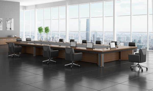 Office & Workspace,Extraordinary Bamboo Office Furniture Design With The Best Large Bamboo Desk On Combined Light Brown Color And Comfortable Wheel Arm Chairs,Style Workspace With Bamboo Office Furniture 