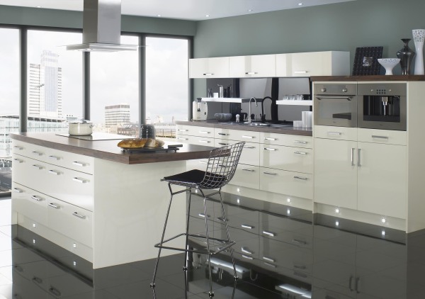 Furniture,Exceptional Grey Wall Paint Minimal Kitchen Design Ideas With Amazing White Kitchen Cabinet And Cool Kitchen Islnad In Beautiful White Brown Color Plus Comfortable Iron Bar Stools Also Wonderful Glass Windows,Plush Minimal Kitchen Design Ideas
