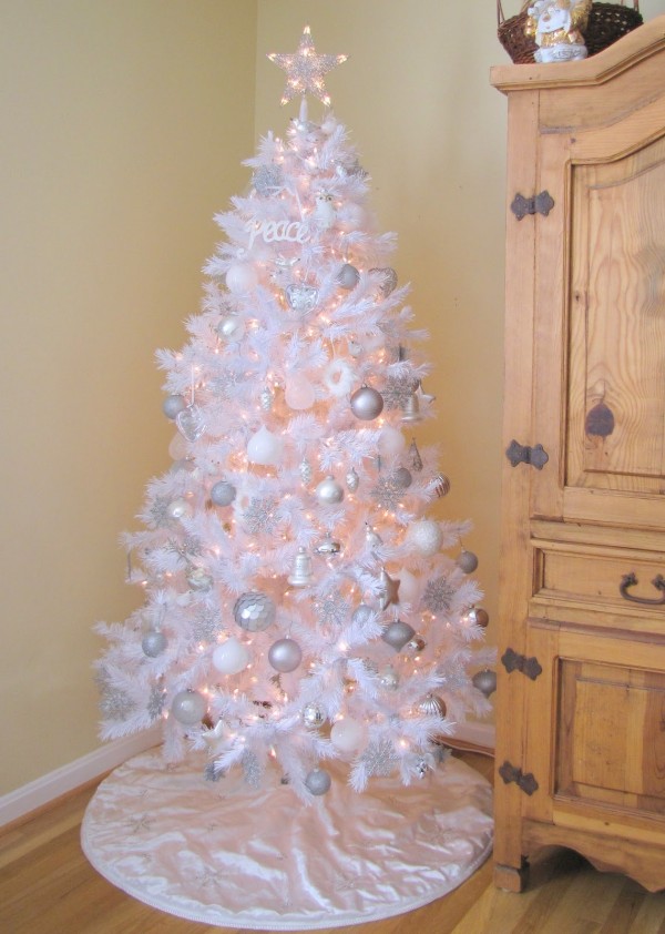 Interior,The Best Beautiful Artificial Tree Design Ideas With Beautiful Old White And Nice Ornament Christmas,Admirable Artifical Trees Design Ideas For Your Cozy Interior
