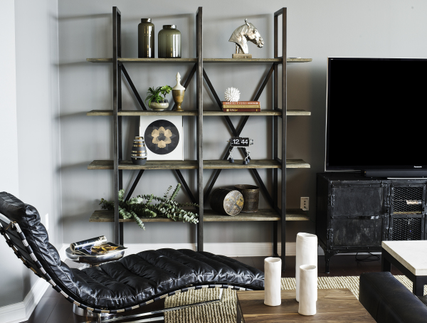 Apartments,Splendid White Wall Paint Bachelor Apartment Design Ideas With Gorgeous Entertainment Tv And Comfortable Black Leather Lounge Chair Plus Nice Braided Jute Rug Also Vintage Open Shelves,Exceptional Bachelor Apartment Designs