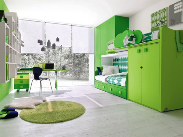 Bedroom,Wonderful Design A Room With Marvelous Bunk Bed In Green Bed Frame Plus Nice Green Wood Wardrobe And Stylish Study Space Also Extra Large White Wood Bookcase Using White Wall Paint,Design A Rooms Latest