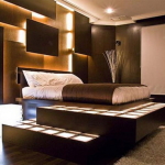 Bedroom,Stylish Cool Brown Wood Panel Bedroom Design Ideas With Awesome Twin Trundle Bed In Beautiful Brown Bed Frame And Comfortable White Bed Sheet Plus Adorable White Nighstand Table Also Soft Beige Fur Rug,Wide Range Of The Latest Modern Bedrooms