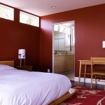 Bedroom,Picturesque Red Wall Color Tween Room Design Ideas With Charming Great Platform Bed In Brown Wood Bed Frame On Combined Soft White Mattress And Nice Study Space Plus Unique Desk Lamp Also Wonderful Red Rug For Tropical Concept,Cool Awesome Tween Rooms Design Ideas