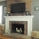 Furniture,Classy Brick Wall Panel And Charming Tv Wall Panel Design Inspiration On Combined Beautiful White Mantle Shelves And Cool Serene Fireplace,Modern Tv Wall Panel Designs