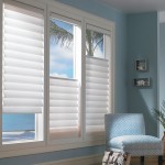 Interior,Adorable Three White Top Down Bottom Up Wood Blind Design Ideas With Comfortable Blue White Sofa On Combined Cool Laminate Flooring ,Top Down Bottom Up Wood Blinds Decoration