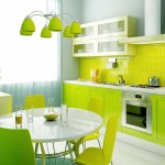 Furniture,Contemporary Kitchen Interior Design Cool Gree Inspiration With Amazing Green Lime Kitchen Cabinet On Combined Nice White Countertop And Wonderful Floating Green Lime Glass Door Kitchen Cabinet Also Picturesque Round White Dining Table Plus Comfortable Green Lime Dining Chairs,Cool Home Interior Designs Of 2015