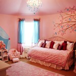 Bedroom,Impressive Pink Background Design For Teenage Girl Bedroom With Charming Day Bed In Stylish White Iron Bed Frame On Combined Comfortable Pink White Floral Ornament Bed Cover And Beautiful White Wood Vanity Table Plus Cute Small White Single Seater Sofa Also Gorgeous Corner Window,Modern Designs For Teenage Girls Bedrooms Latest