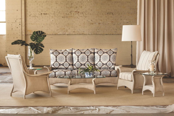 Exterior,Classic LIoyd Flanders Furniture Design Ideas With Beautiful Cream Rattan And Comfortable Cushion Lounge Chair Also Nice Oval Glass Table,Exquisite Outdoor By Lloyd Flanders Furniture