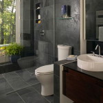 Bathroom,Admirable Small Space Bathroom Design Ideas With Charming Brown Wood Bathroom Vanity And Beautiful White Ceramic Vessel Sink Plus Nice Wall Mirror Also Comfortable White Ceramic Latrine,Fresh And Clean Bathroom Designs Modern