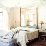 Bedroom,Impressive Very Small Bedroom Design Ideas With Cool Wood Bed Frame On Combined Soft White Bed Cover And Style Oversized Glass Headboard Also Nice Wood Bench Plus Trendy Wood Floor For Vintage Concept,Very Small Bedroom Design And Small Space