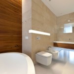 Bathroom,Beautiful Small Space Bathroom Design Ideas With Nice Floating White Ceramic Vessel Sink And Wonderful White Ceramic Bathtub Also Gorgeous Horizontal Wall Mirror,Fresh And Clean Bathroom Designs Modern