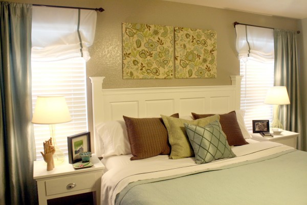 Bedroom,Exceptional DIY Headboard Design Inspiration With Charming White Wood Material And Nice White Bed Sheet On Combined Soft Some Pillows Also Splendid White Wood Nightstand Tables Plus Beautiful White Table Lamps,Comfortable Bed With Headboard Designs
