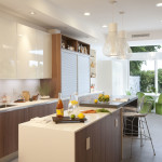 Furniture,The Best Small Space Interior Design Picture With Stunning Brown Mixed White Kitchen Island Plus Comforable Height Bar Stools And Beautiful Oversized White Pendant Lamps Also Picturesque White Wall Paint,Pretentious Interior Design Pictures 2015