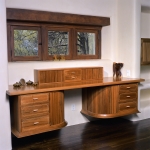 Bedroom,Marvelous Hand Made French Walnut Make Up Table Design Ideas With Charming Brown Color And Nice Brown Large Vanity Desk Also Charming Dresser,Make Up Table Design Ideas