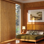 Interior,The Best Large Vertical Blind For Bay Window Design Ideas With Comfortable Bed On Combined Green Color And Soft Pillow Also Cool Picture Frame,Exceptional Vertical Blinds For Bay Window