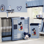 Bedroom,Admirable Light Blue Wall Room Painting Ideas With Beautiful Smart Black Custom Baby Crib Rails And Cool Mickey Mouse Toddler Bed Skirt Also Gorgeous Glass Windows Plus Soft Blue Curtains,Trendy Cute Room Painting Ideas