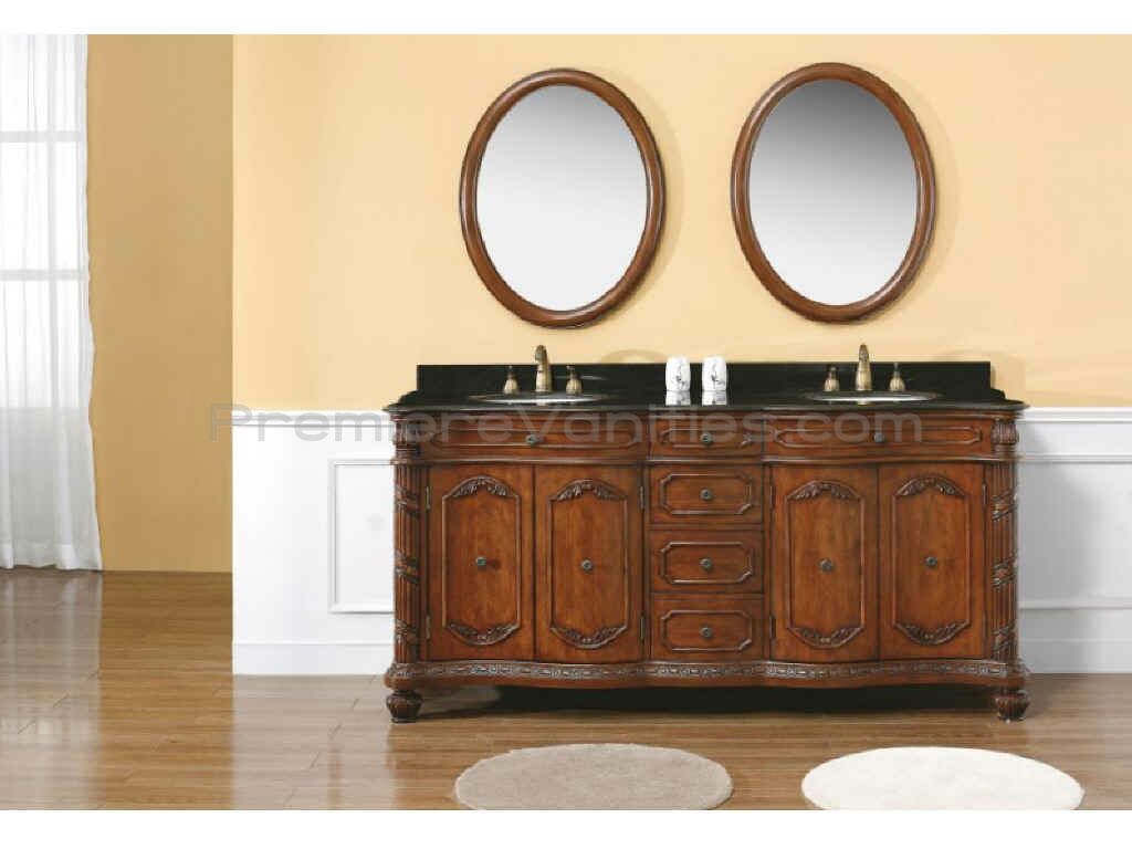 Bathroom,Enchanting Black Bathroom Vanities Granite Design Inspiration With Pretty Double Sink And Antique Brown Wood Cabinet Also Beautiful Two Oval Mirror,Modern Concrete Bathroom Vanities Granite Designed To New Energize