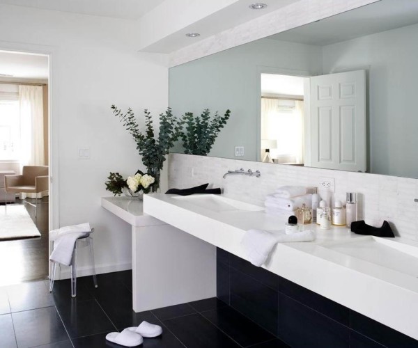 Bathroom,Beautiful Contemporary Bathroom Vanity Cabinet Design Ideas With Adorable White Backsplash And Nice Sink Also Nice Arrangement Floral,Stylish Contemporary Bathroom Vanity Cabinets