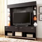 Furniture,Dazzling Tv Wall Panel Design Inspiration With Wonderful Black Standing Cabinet And Nice Great LED Tv In Black Color Also Gorgeous Open Shelves ,Modern Tv Wall Panel Designs