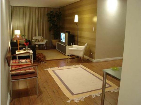 Apartments,Fascinating Small Space Apartment Ideas With Unusual Black Sofa And Vintage Entertaiment Center Plus Splendid White Square Accent Table Also Comfortable White Chairs For Living Room,Comfort Studio For Contemporary Apartment Ideas