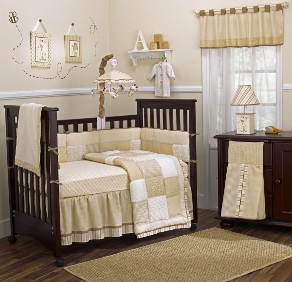 Bedroom,Admirable Broken White Wall Paint Male Room Ideas With Unusual Wheels Baby Crib In Nice Dark Brown Wood Bed Frame And Beautiful Dark Brown Wood Cabinet Also Vintage Cream Sisal Rug Plus Trendy Brown Wood Floor,Cool Male Room Ideas For Bedrooms