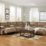Furniture,Nice Looking Light Blue Wall Paint Sofa For Small Living Room Design Inspiration With Charming Brown Reclining Sectional Sofa And Cool Brown Wood Square Accent Table Plus Beautiful Table Lamp Also Wonderful Rectangular Coffe Table In Brown Color Plus Storage ,The Most Convenient Sofas For Small Living Rooms