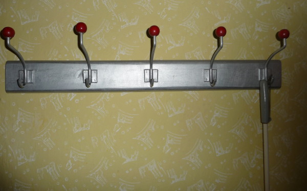 Interior,Contemporary Furniture Coat Hanger Design Ideas With Charming Silver Wall Mounted Coat Hooks And Beautiful Red Silver Hooks,The Best High Quality And Unique Coat Hangers