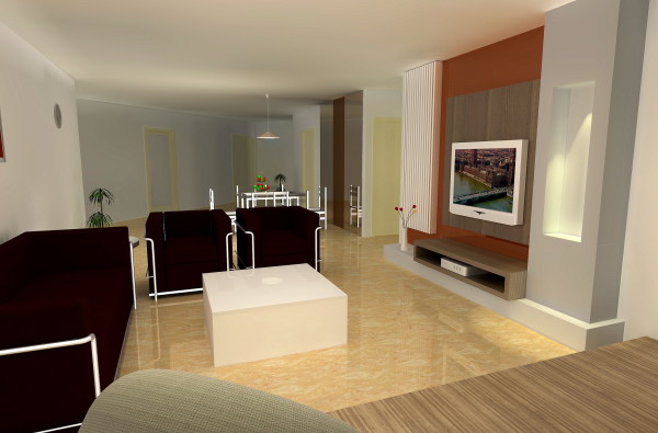 Furniture,Nice Looking Interior Design With Modern Black Single Seater Sofas And Nice Square White Table On Combined Wonderful Bright Brown Marble Floor Also Wonderful Tv Wall Units,Cool Home Interior Designs Of 2015