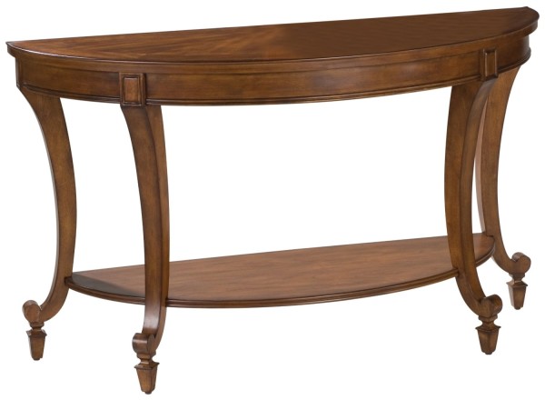 Furniture,Style Traditional Wood Magnussen Sofa Table Design Ideas With Charming Half Moon Sofa Table And Cool Concave Legs Also Support A Reverse Diamond,Modern Magnussen Sofa Tables Design