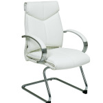 Furniture,Enticing Pro Line Ii Office Chair Control Design Inspiration With Beautiful White Leather Backrest And Gorgeous Curved Chrome Arms Also Unique Stainless Legs,Comfortable Office Chair Controls In The Modern Concept