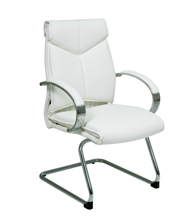 Furniture,Enticing Pro Line Ii Office Chair Control Design Inspiration With Beautiful White Leather Backrest And Gorgeous Curved Chrome Arms Also Unique Stainless Legs,Comfortable Office Chair Controls In The Modern Concept