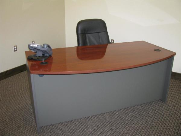 Furniture,Nice Built Own Your Office Desk Design Ideas With Charming Wood Material In Gray And Brown Color Also Cozy Black Leather Office Chair,Cool Build Your Own Office Desk Design