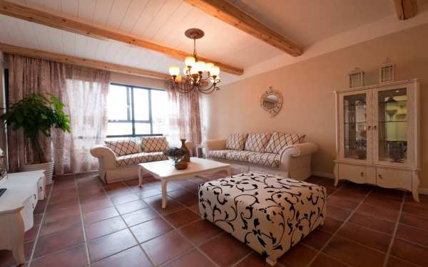 Furniture,Beautiful Large Space Sitting Room Design Ideas With Charming White Black Sofas Plus Nice White Coffe Table On Combined Wonderful Brown Ceramic Tile Floor And Soft Black White Ottoman Also Stunning Clear Glass Door Standing Cabinet ,Some Fancy Sitting Rooms