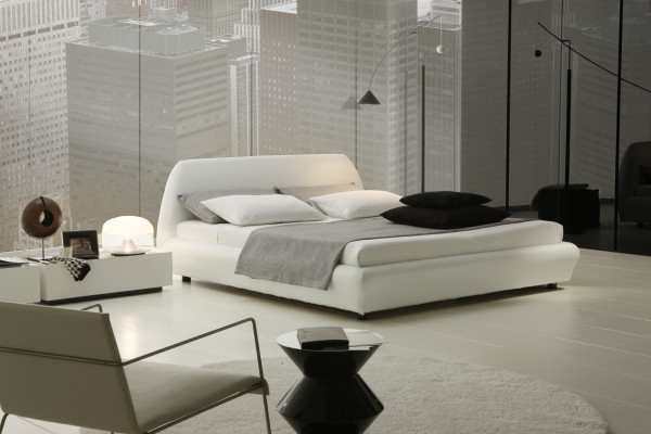 Bedroom,The Best Beautiful Neutral Bedroom Ideas With Charming White Bed Frame On Combined Comfortable White Bed Sheet And Unique Blakc Cup Arc Floor Lamp Also Cool Iron Chair Plus Soft Round White Rug Using Trendy White Wood Linen Floor For Modern Concept,Comfortable Neutral Bedroom Ideas To You