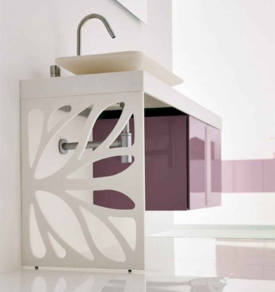 Bathroom,Marvelous Contemporary Bathroom Vanity Cabinet Design Inspiration With Pretty Purple Cabinet On Combined White Color And Nice White Sink  ,Stylish Contemporary Bathroom Vanity Cabinets