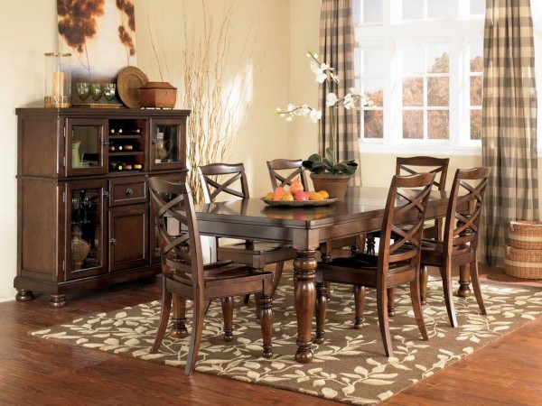 Interior,Antique Wood Dining Table And Cool Wood Chair On Combined Brown Color Also Beautiful Grey Area Rug On Combined White Floral Ornaments With Beautiful Laminate Flooring For Contemporary Concept,Fabulous Creative Area Rugs Design Ideas